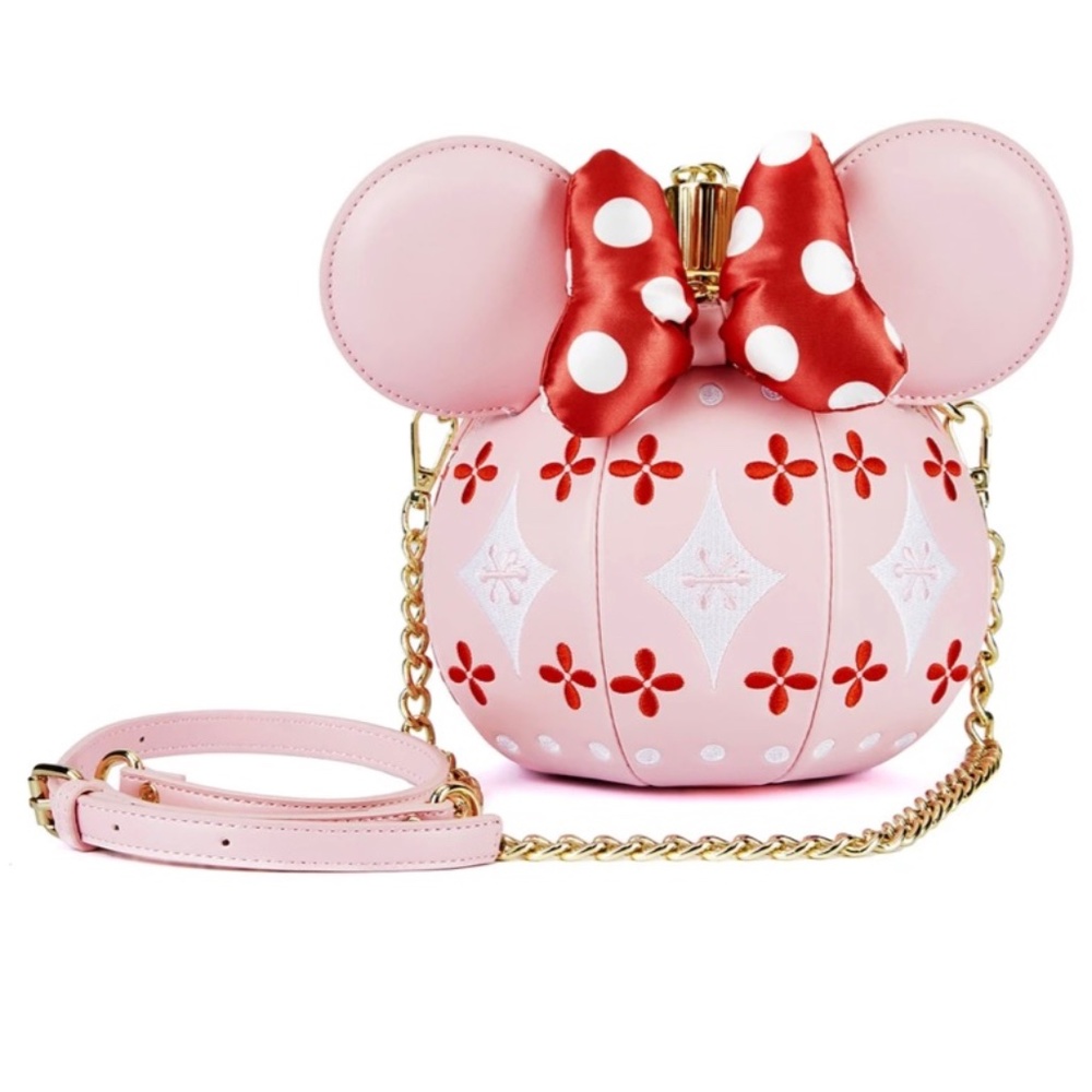 Loungefly‎ Stitch Shoppe Minnie Mouse Ornament Crossbody Bag and Pin